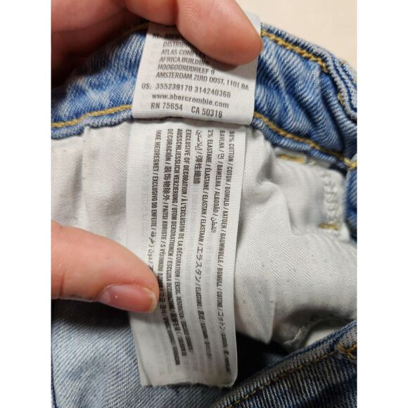 7R Hollister High Rise Slim Straight Vintage Stretch Light Wash Distressed Women - Picture 6 of 14